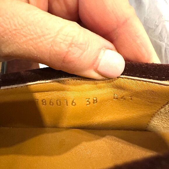 Gucci Jordaan Horsebit Bit Suede Slip On Loafers Flat Shoes Chocolate - Picture 15 of 16